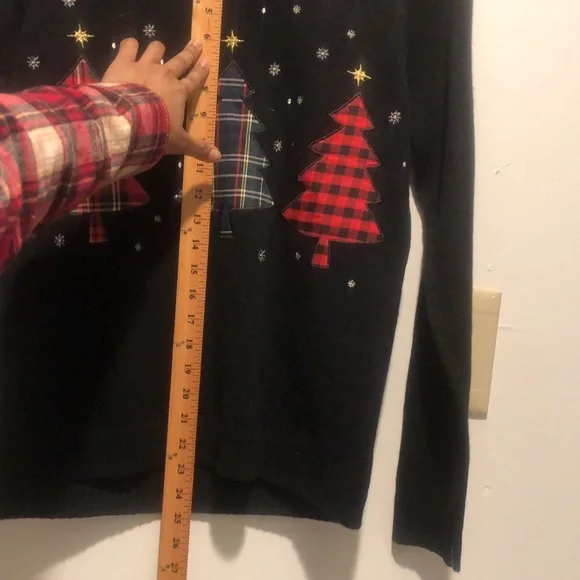 NWT Karen Scott long sleeve Christmas trees sweater-M - Picture 8 of 12